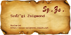 Szögi Zsigmond névjegykártya