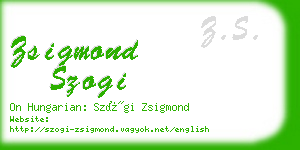 zsigmond szogi business card